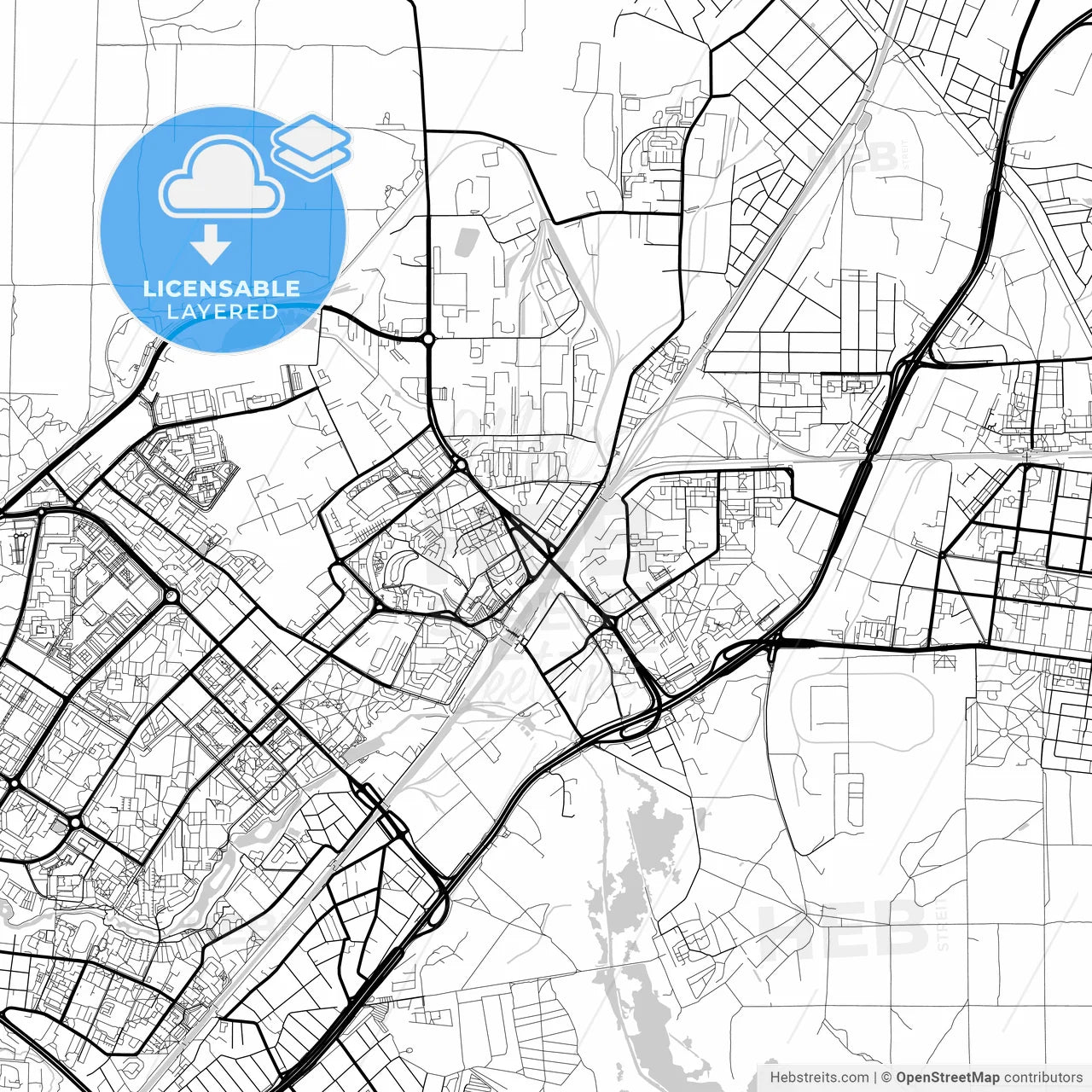 Layered PDF map of Mytishchi, Moscow Oblast, Russia