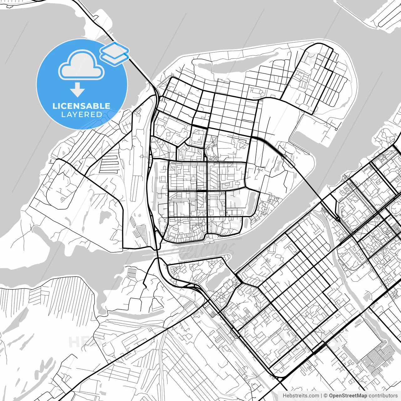 Layered PDF map of Balakovo, Saratov Oblast, Russia