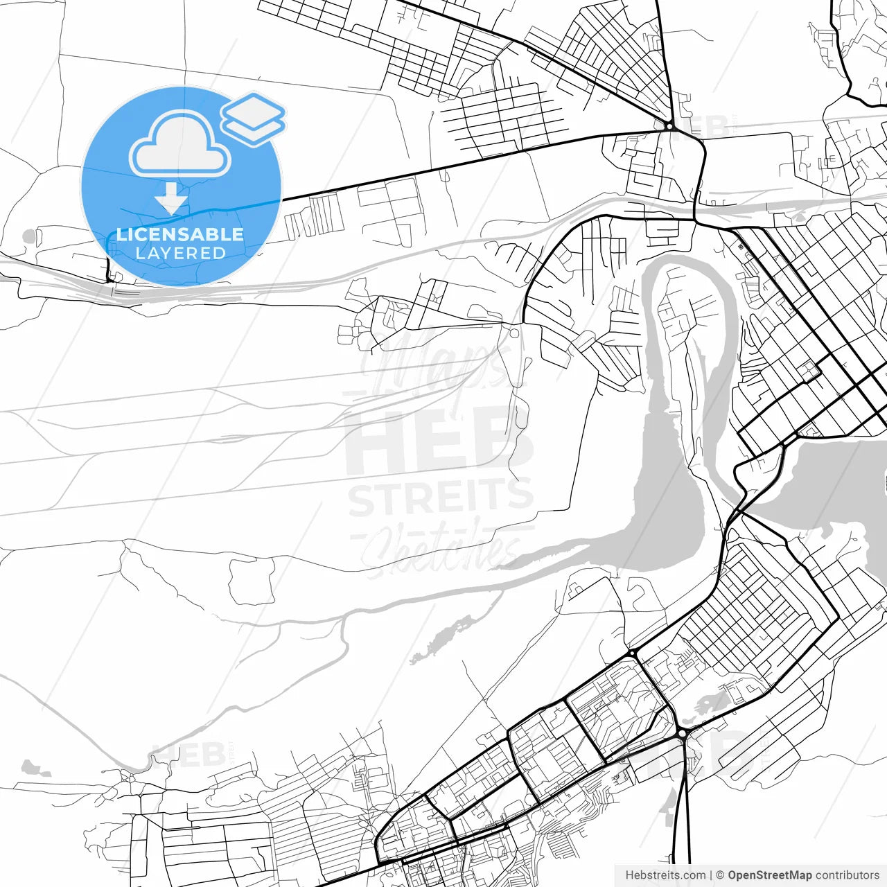 Layered PDF map of Syzran, Samara Oblast, Russia
