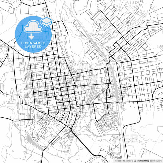 Layered PDF map of Ussuriysk, Primorsky Krai, Russia