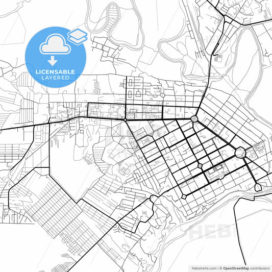 Layered PDF map of Novocherkassk, Rostov Oblast, Russia