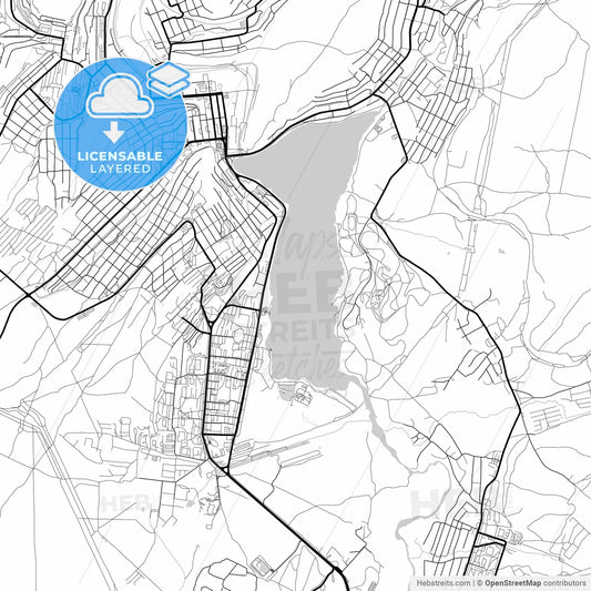 Layered PDF map of Zlatoust, Chelyabinsk Oblast, Russia