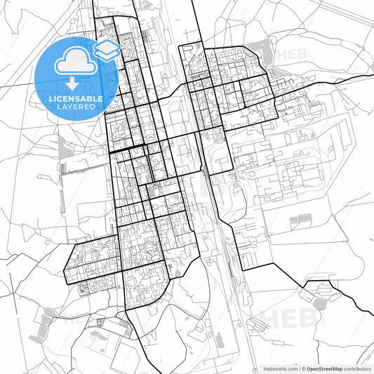 Layered PDF map of Elektrostal, Moscow Oblast, Russia
