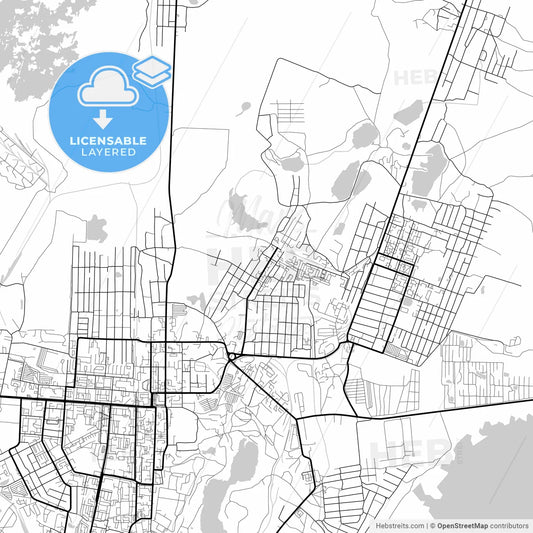 Layered PDF map of Kopeysk, Chelyabinsk Oblast, Russia
