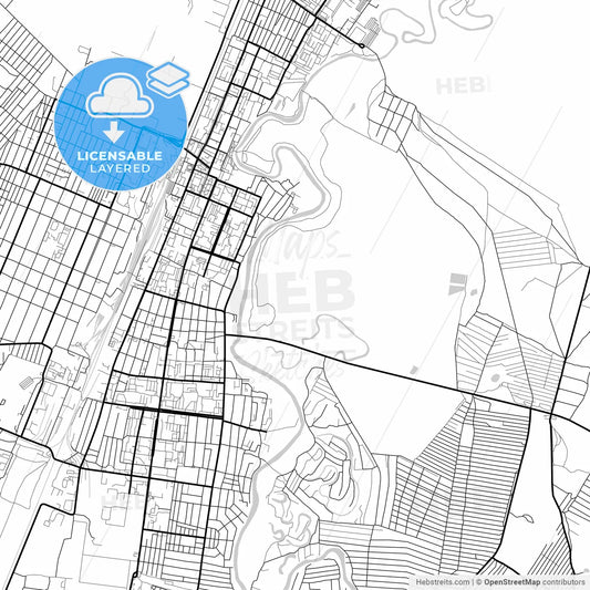 Layered PDF map of Rubtsovsk, Altai Krai, Russia