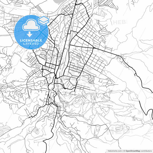 Layered PDF map of Kislovodsk, Stavropol Krai, Russia