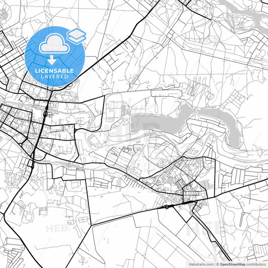 Layered PDF map of Shchyolkovo, Moscow Oblast, Russia