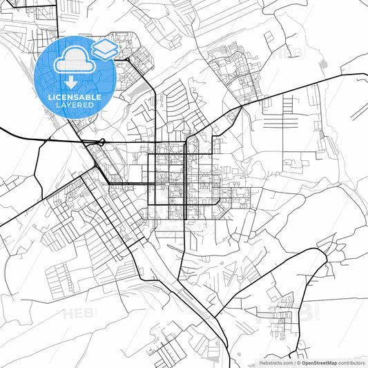 Layered PDF map of Novomoskovsk, Tula Oblast, Russia