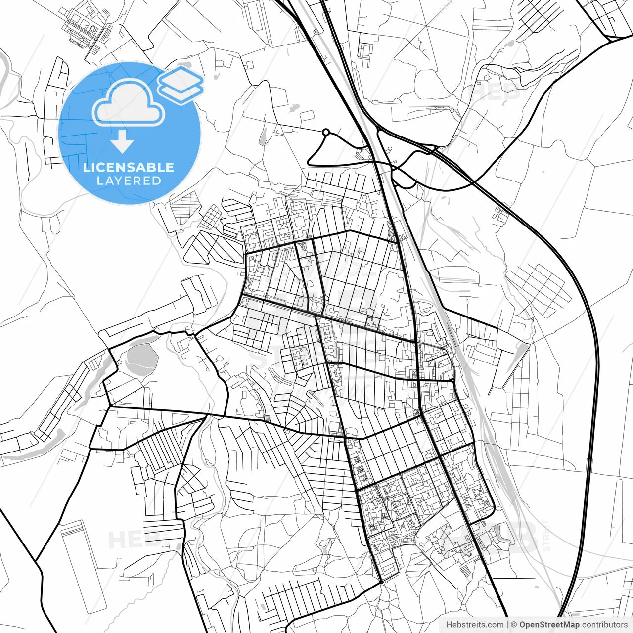 Layered PDF map of Domodedovo, Moscow Oblast, Russia