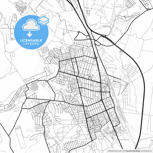 Layered PDF map of Domodedovo, Moscow Oblast, Russia
