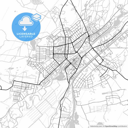Layered PDF map of Orekhovo-Zuyevo, Moscow Oblast, Russia