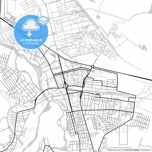 Layered PDF map of Nevinnomyssk, Stavropol Krai, Russia