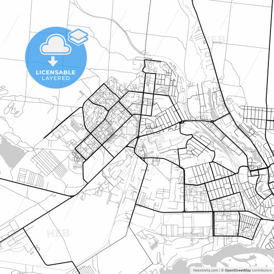 Layered PDF map of Dimitrovgrad, Ulyanovsk Oblast, Russia