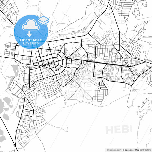 Layered PDF map of Oktyabrsky, Republic of Bashkortostan, Russia