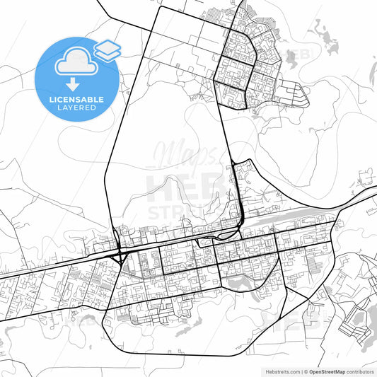Layered PDF map of Novy Urengoy, Yamalo-Nenets Autonomous Okrug, Russia