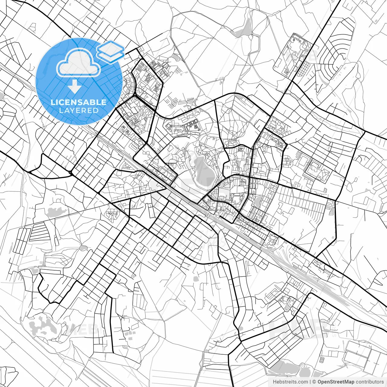 Layered PDF map of Ramenskoye, Moscow Oblast, Russia