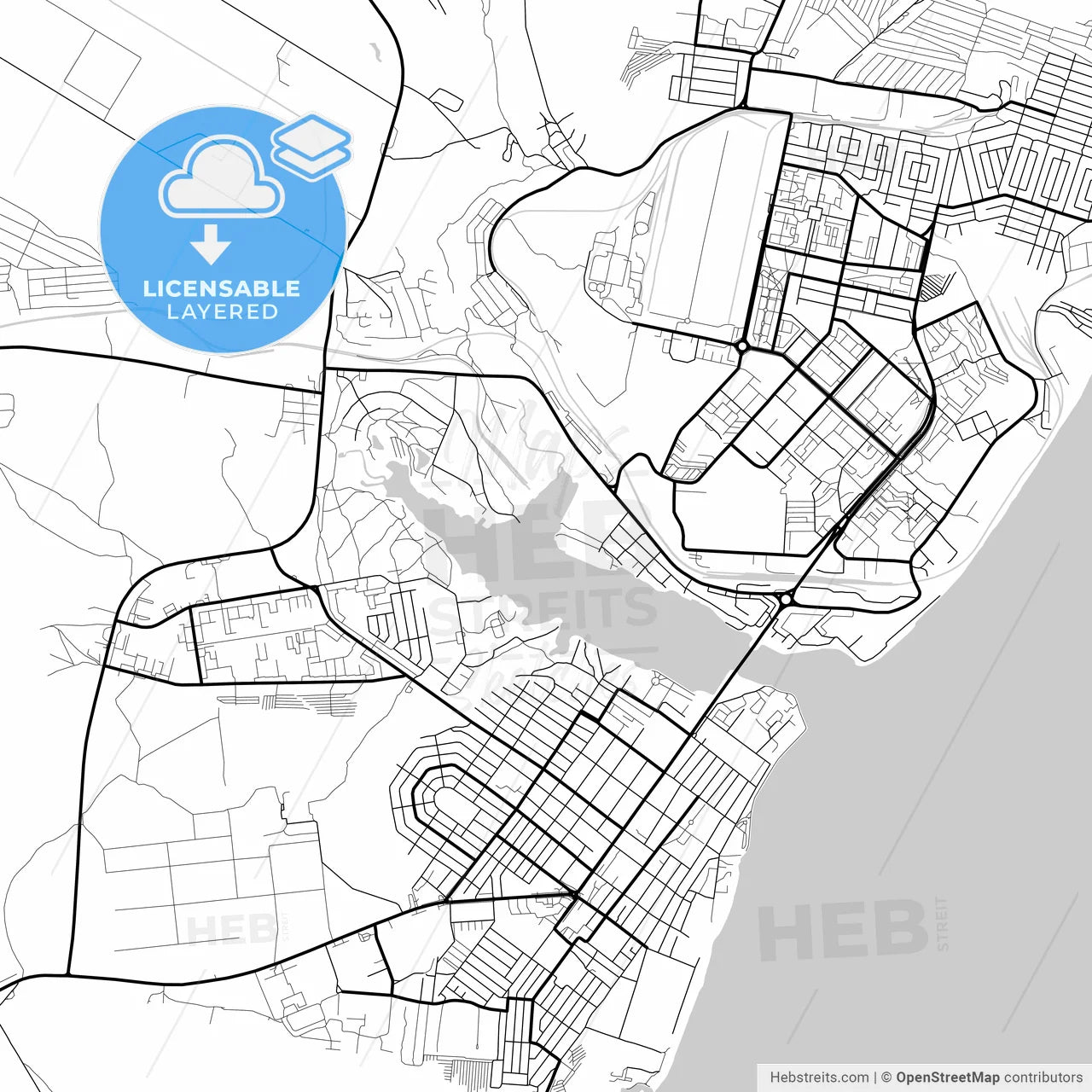 Layered PDF map of Kamyshin, Volgograd Oblast, Russia