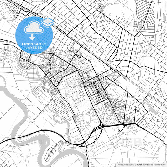 Layered PDF map of Zhukovsky, Moscow Oblast, Russia
