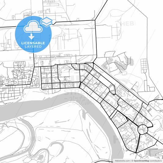 Layered PDF map of Seversk, Tomsk Oblast, Russia