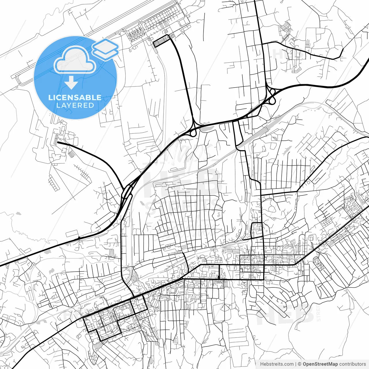 Layered PDF map of Artyom, Primorsky Krai, Russia