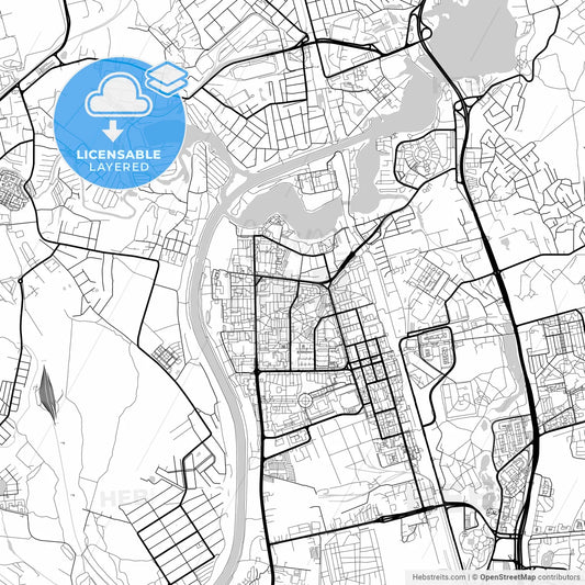 Layered PDF map of Dolgoprudny, Moscow Oblast, Russia
