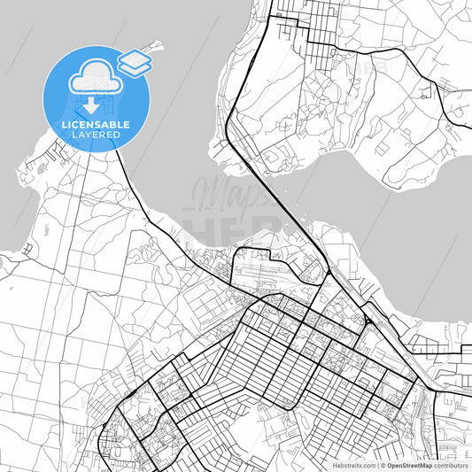 Layered PDF map of Berdsk, Novosibirsk Oblast, Russia