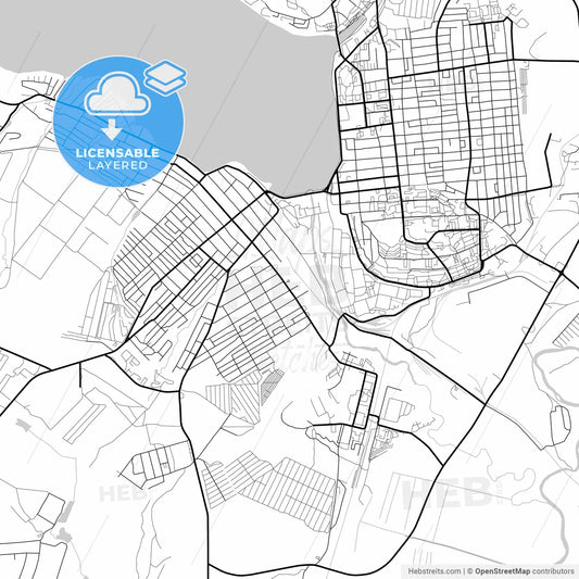 Layered PDF map of Votkinsk, Udmurt Republic, Russia