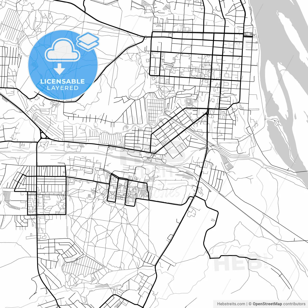 Layered PDF map of Sarapul, Udmurt Republic, Russia