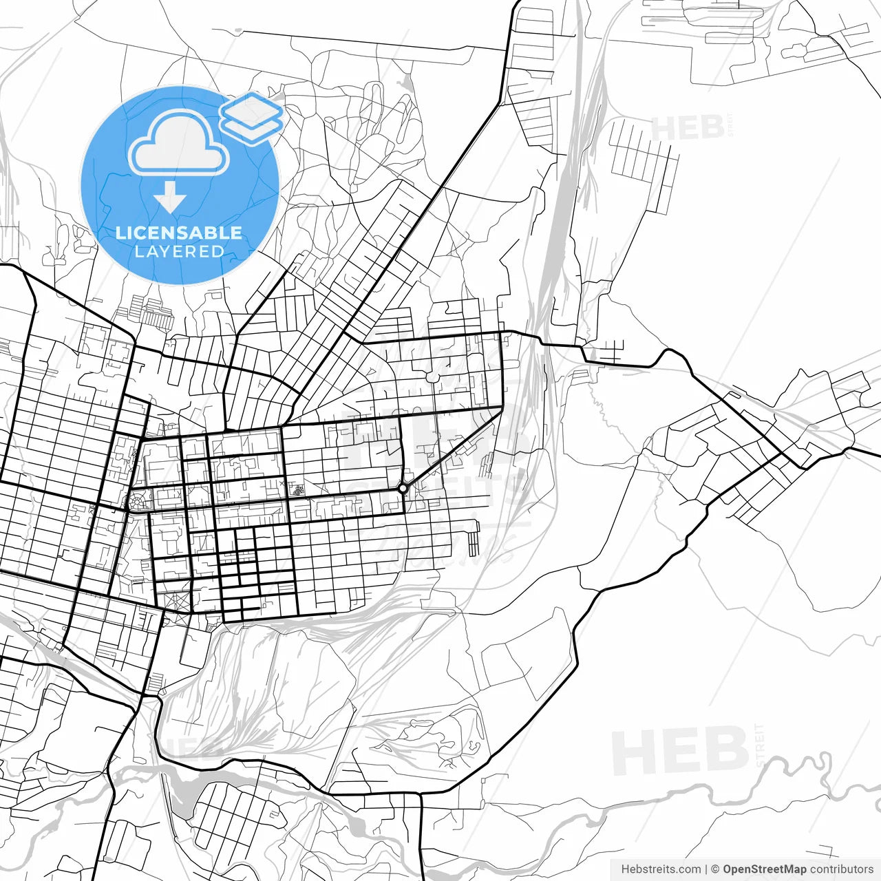 Layered PDF map of Serov, Sverdlovsk Oblast, Russia