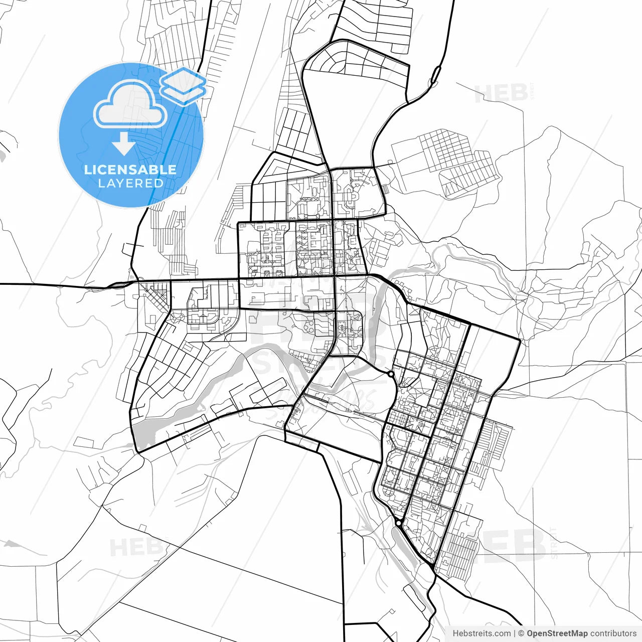 Layered PDF map of Sarov, Nizhny Novgorod Oblast, Russia