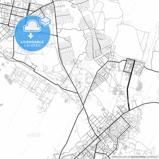 Layered PDF map of Solikamsk, Perm Krai, Russia