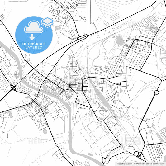 Layered PDF map of Voskresensk, Moscow Oblast, Russia