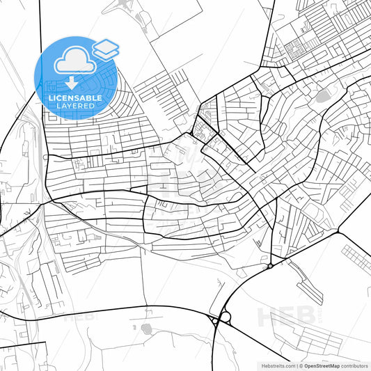 Layered PDF map of Mikhaylovsk, Stavropol Krai, Russia