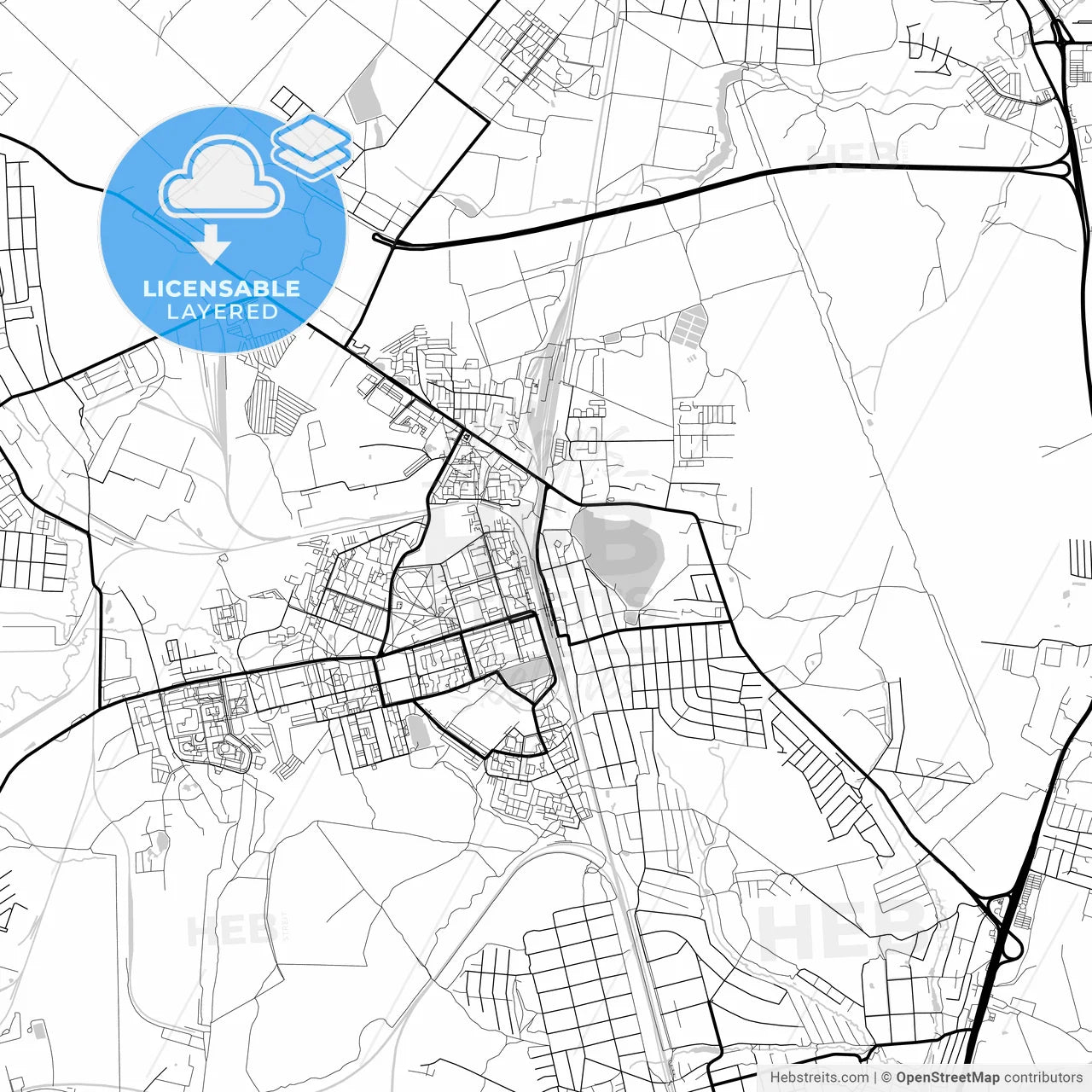 Layered PDF map of Lobnya, Moscow Oblast, Russia