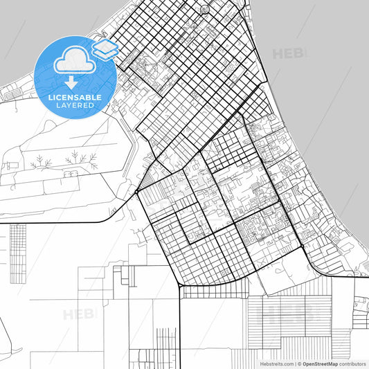 Layered PDF map of Yeysk, Krasnodar Krai, Russia