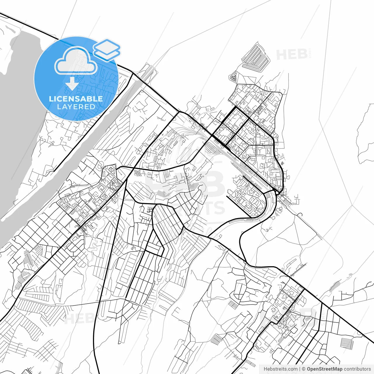Layered PDF map of Chaykovsky, Perm Krai, Russia