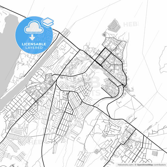 Layered PDF map of Chaykovsky, Perm Krai, Russia
