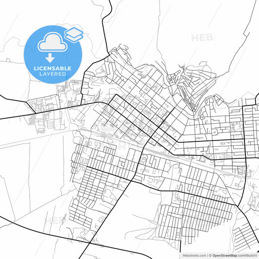 Layered PDF map of Kuznetsk, Penza Oblast, Russia