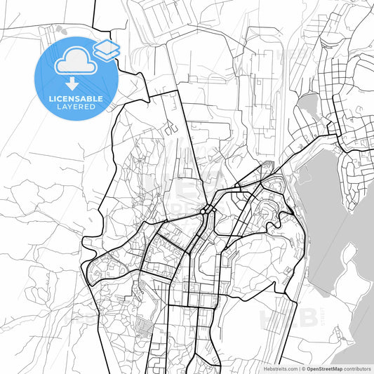Layered PDF map of Novouralsk, Sverdlovsk Oblast, Russia