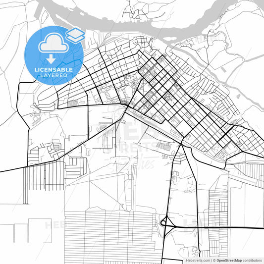 Layered PDF map of Azov, Rostov Oblast, Russia