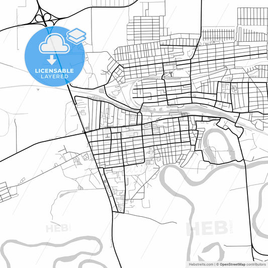 Layered PDF map of Kropotkin, Krasnodar Krai, Russia