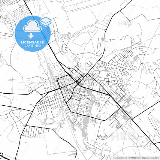 Layered PDF map of Klin, Moscow Oblast, Russia