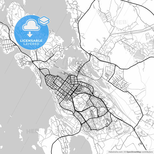 Layered PDF map of Vyborg, Leningrad Oblast, Russia