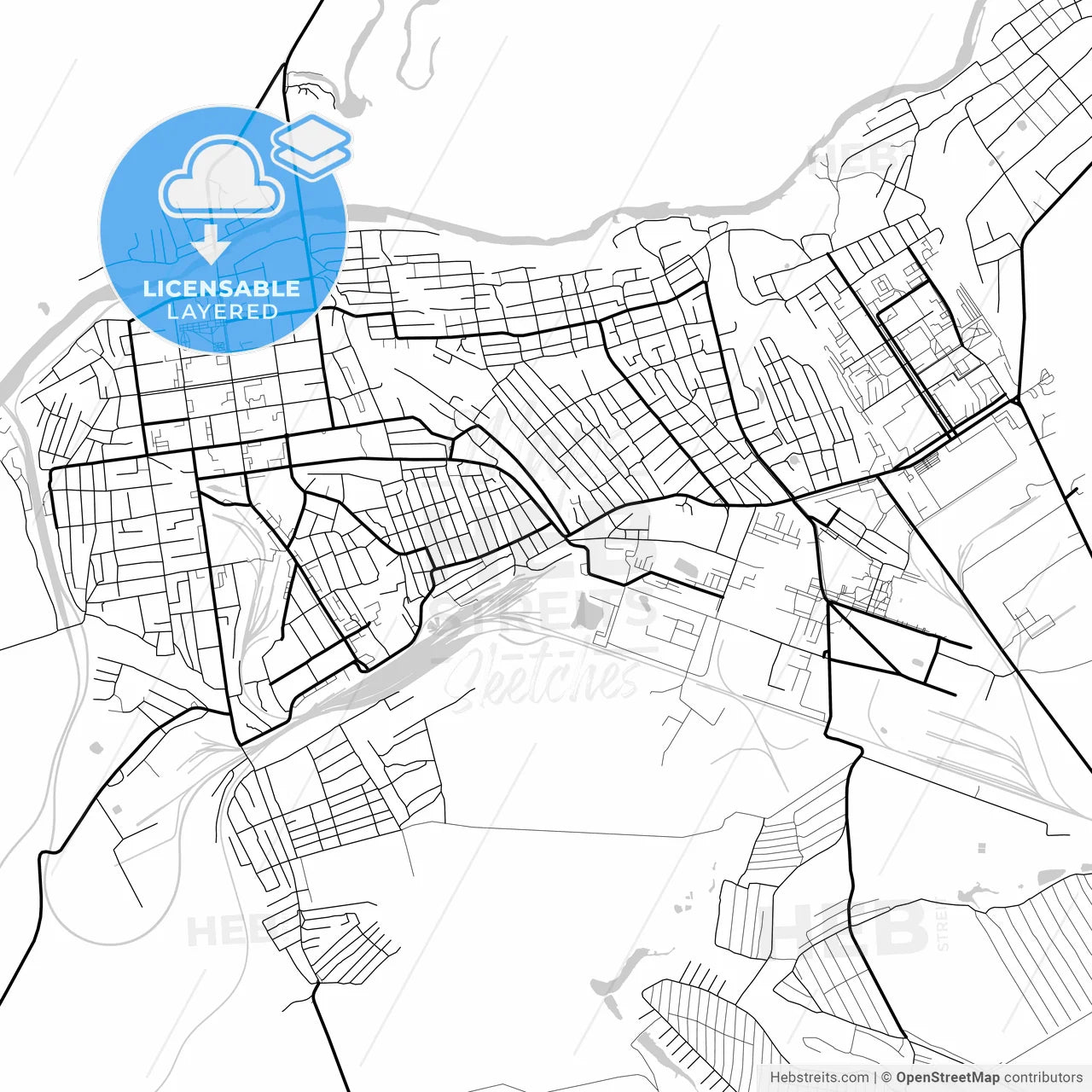 Layered PDF map of Balashov, Saratov Oblast, Russia