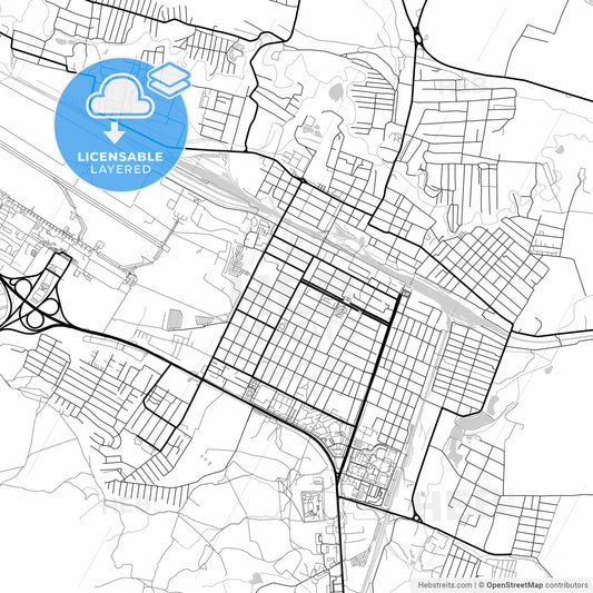 Layered PDF map of Mineralnye Vody, Stavropol Krai, Russia