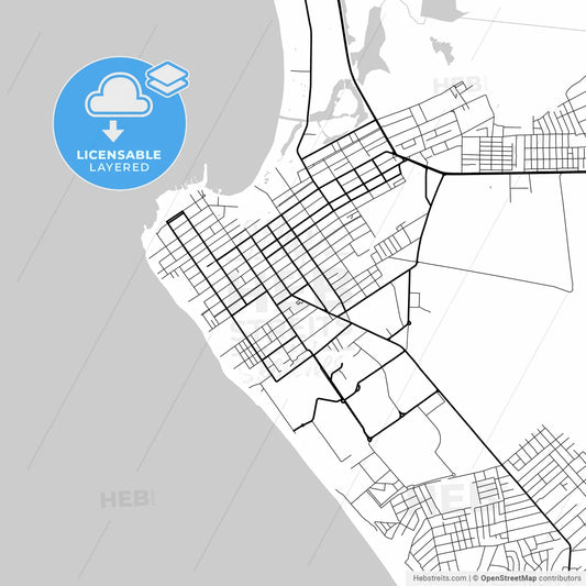 Layered PDF map of Anapa, Krasnodar Krai, Russia