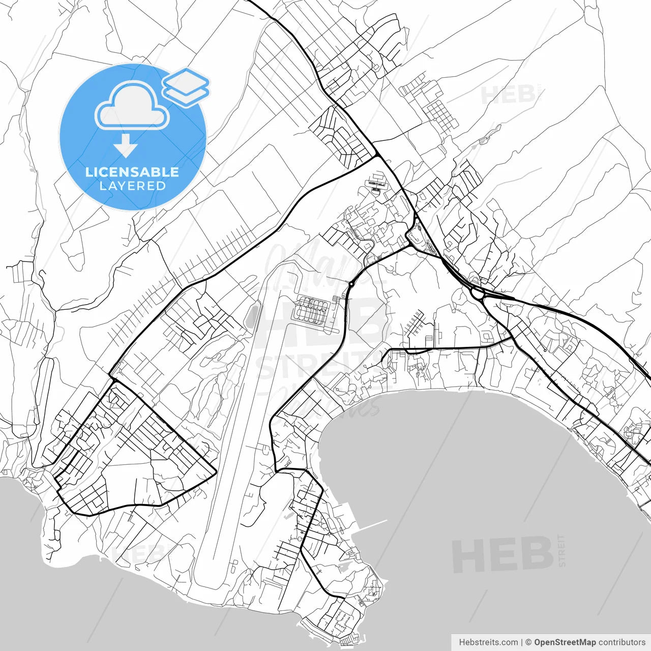 Layered PDF map of Gelendzhik, Krasnodar Krai, Russia