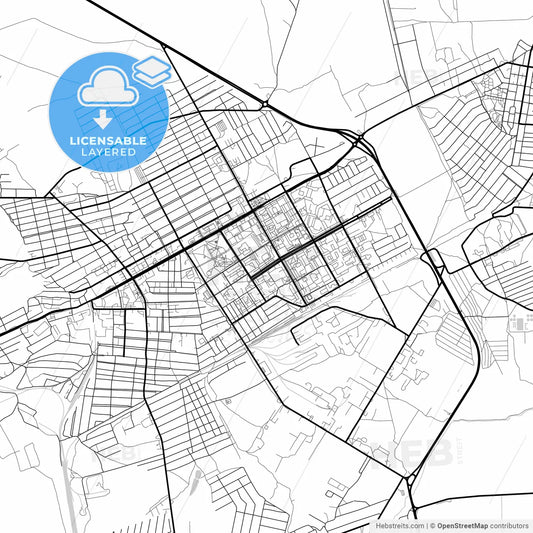 Layered PDF map of Chernogorsk, Republic of Khakassia, Russia
