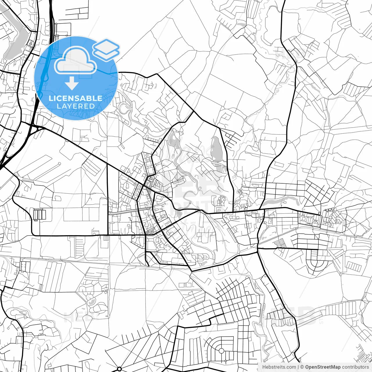 Layered PDF map of Ivanteyevka, Moscow Oblast, Russia