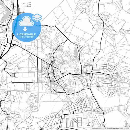 Layered PDF map of Ivanteyevka, Moscow Oblast, Russia